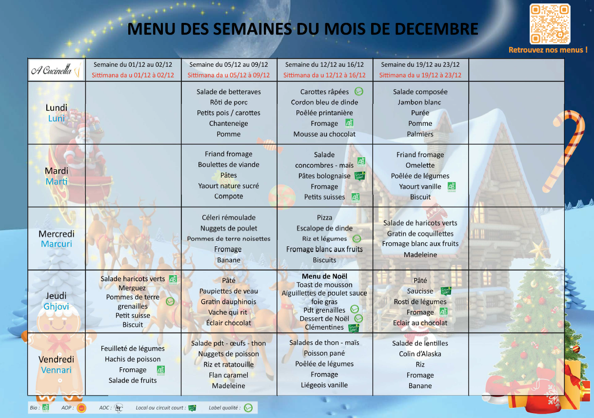 menu decembre