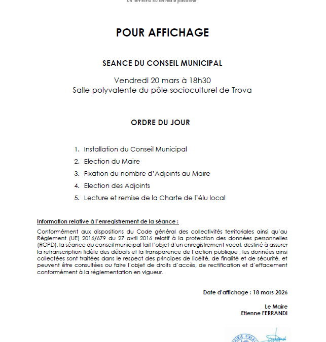 Séance du conseil municipal