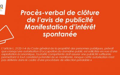 PROCÈS-VERBAL DE CLÔTURE DE L&rsquo;AVIS DE PUBLICITÉ